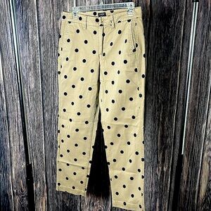 J.Crew Highrise Girlfriend Polka Dot Khakis